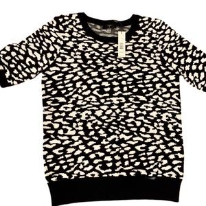 Tahari black and white leopard print sweater